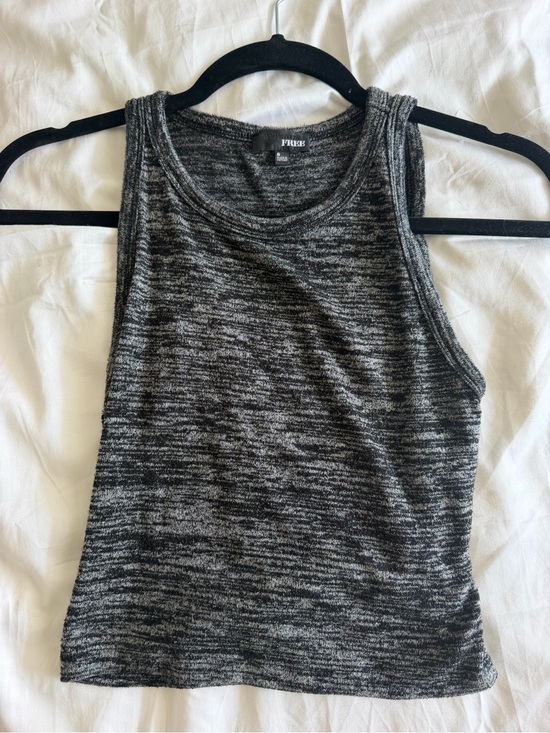 Wilfred Tops - Wilfred Black and Gray Marled Tank Top